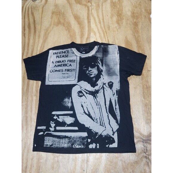 Rolling Stones Keith Richards Drug Free America Tee Adult L Black Shortsleeve L6 - Picture 1 of 7